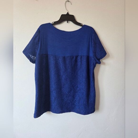 Calvin Klein Cobalt Blue Plus Size XXL Formal Shirt Blouse Top Office Teacher - Picture 6 of 7